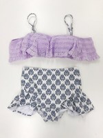 オフショルクロシェビキニ/ラベンダー