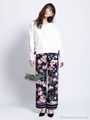 ボタニカルパイピングパンツ【2017SPRING】/ネイビー