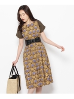 LE GLAZIK サークル柄切り替えワンピース/イエロー(532)