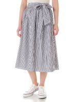 コットンストライプミディスカート/ネイビー×オフストライプ1(121)