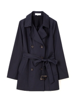 ◆大きいサイズ◆ハイゲージトレンチコート/パープル(080)