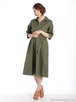 衿抜きシャツワンピース/シロ