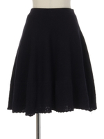 裾透かし編みスカート/グレー