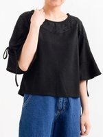 ☆オーガンジー刺繍プルオーバー/ブラック