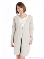 装飾ポケットロングカーディガン/ネイビー