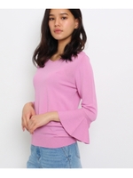 フレアスリーブニットプルオーバー/オフホワイト(003)