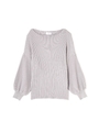 《BLANCHIC》リブニットハイネック/アイスグレー(020)