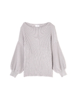 《BLANCHIC》リブニットハイネック/アイスグレー(020)