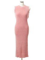 ピグメントニットバックリボンワンピース/ピンク