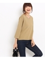 〔洗える〕フレアスリーブニットトップス/ベージュ系(054)
