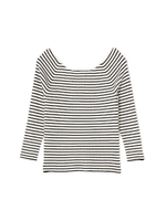 《BLANCHIC》ラウンドボーダーニット/ネイビー1(121)