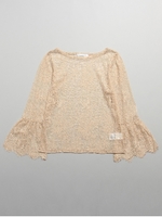 フレアスリーブレースプルオーバー/ベージュ