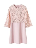 レース切替ワンピース/ピンク