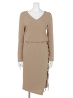 サイドレースアップラップSKワンピ/ベージュ