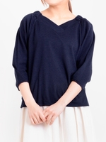 リップルVネックプルオーバー/ネイビー