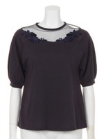 【chille anap】チュール切替刺繍ポイントプルオーバー/IV