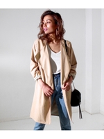 【ANAP】ピーチスキンノーカラートレンチコート/BEG