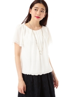 [新井恵理那さん、久野静香さん着用][ウォッシャブル]タックブラウス/ホワイト5(035)