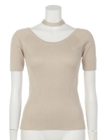 チョーカー付リブラメニットPO/ホワイト