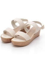 ワイドベルトウェッジサンダル/CREAM