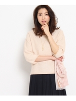 〔洗える〕プチリングVニット/ライトベージュ(451)