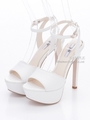 【R&E】アンクルストラップハイヒールサンダル/ホワイト