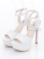 【R&E】アンクルストラップハイヒールサンダル/ホワイト