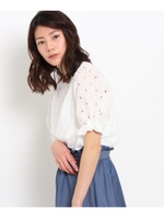 フローラルレースブラウス/ブラック(019)