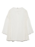 ボーホーブラウス/WHT