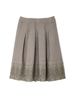 リネンライク刺繍スカート/ベージュ(040)