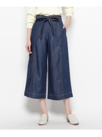 サッシュリボン付きデニムスカンツ/ネイビー(093)