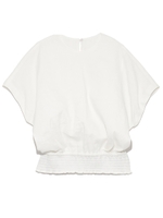 バックシャンウエストシャーリングトップス/WHT