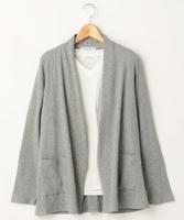 トッパーカーディガン×Tシャツ2点セット(無地/ボーダー)