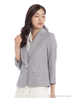 ストレッチストライプテーラージャケット/オフホワイト