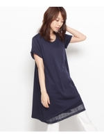 レースレイヤード風スリットワンピース/カーキ(027)