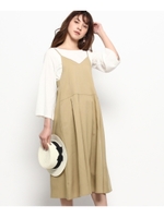 テレコプルオーバー×キャミワンピース/ベビーピンク(071)