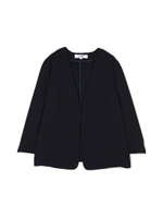 ドビーセットアップノーカラージャケット/ネイビー(120)