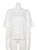 袖フレアカットソー/ホワイト