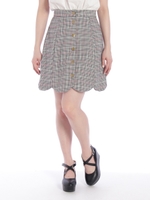 スカラップチェック台形SK/ブラック