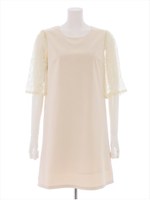 袖レースワンピース/ピンク