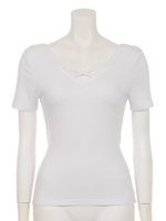 バックデザインカットソー/ブラック