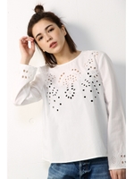 【AZUL by moussy】フレアスリーブコットンプルオーバー/O/WHT