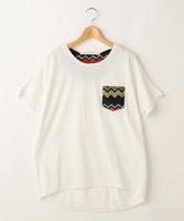 ポケット柄切り替えゆるTシャツ
