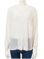 ドット刺繍ブラウス/ベビーピンク