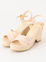 キラリフラワークロスサンダル/ベビーピンク