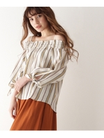 マルチストライプブラウス/サックス(390)