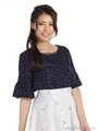 レース&ドットフレアスリーブBL　3/オフ