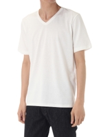 【AZUL by moussy】汗染み防止天竺Vネック半袖T/WHT