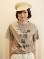 コットンリヨセル天竺ロゴPRINTTシャツ/モカ