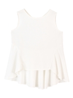 バックフレアーノースリーブプルオーバー/ホワイト